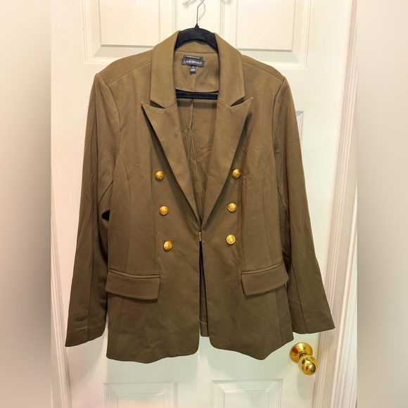 Lane Bryant - Bryant Blazer- Double Breasted Ponte in Dark Green - Picture 1 of 6